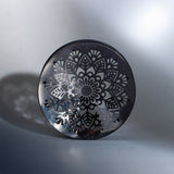 Stainless Steel Mandala Design Steel Ear Piercing Ear Gauge Tunnels 2pcs