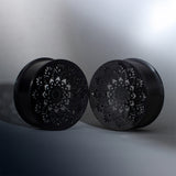 Stainless Steel Mandala Design Steel Ear Piercing Ear Gauge Tunnels 2pcs