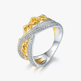 S925 Silver Moissanite Chain Vow Ring