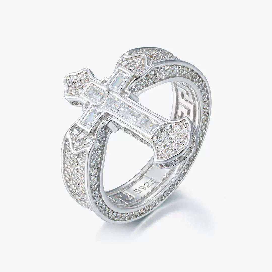 S925 Silver Moissanite Divine Ruin Ring
