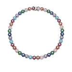 Color Bloom Zircon Floral Chain Necklace