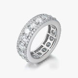 S925 Silver Moissanite Heavy Halo Ring