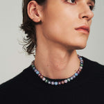 Color Bloom Zircon Floral Chain Necklace