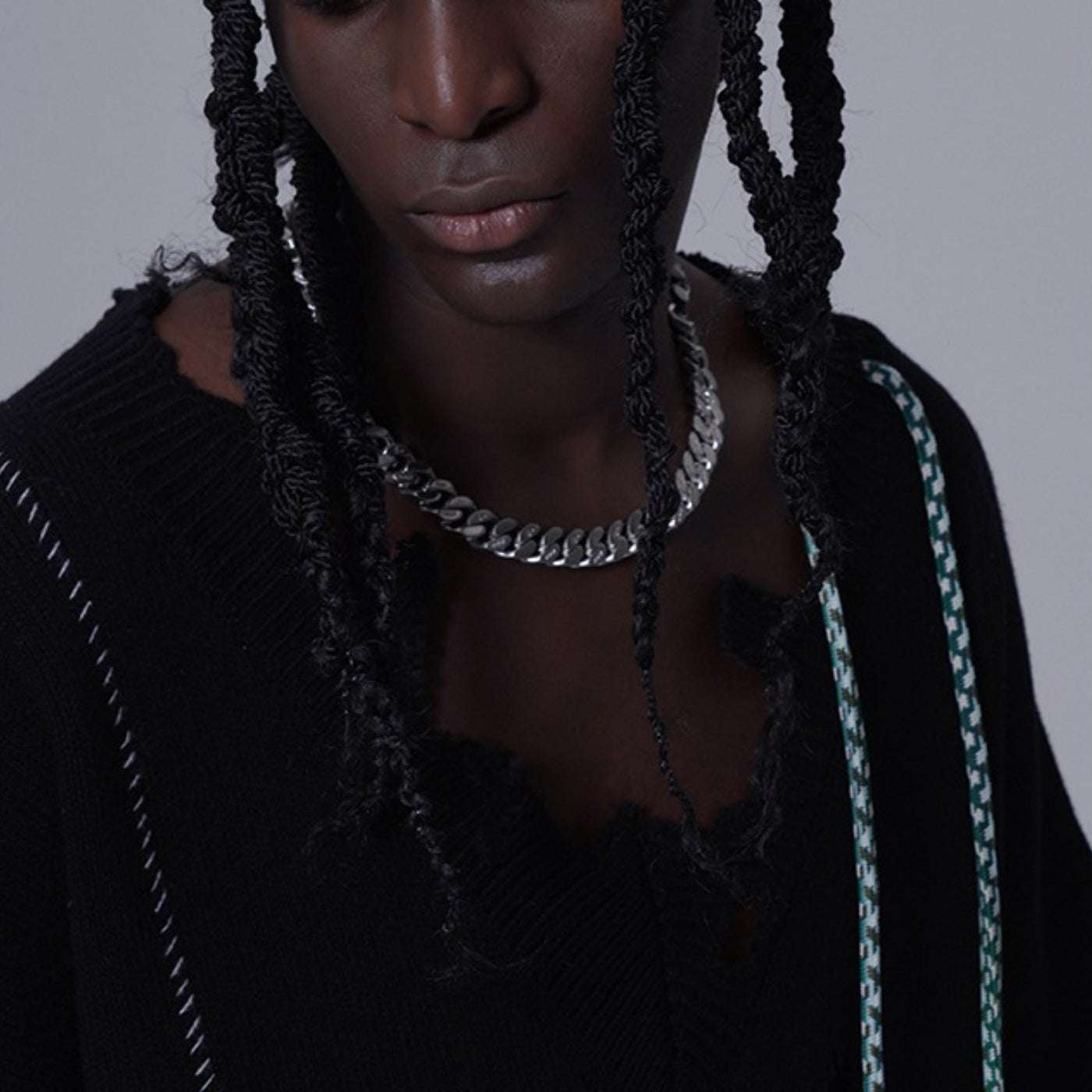 Dual Face Cuban Gothic Chain Necklace