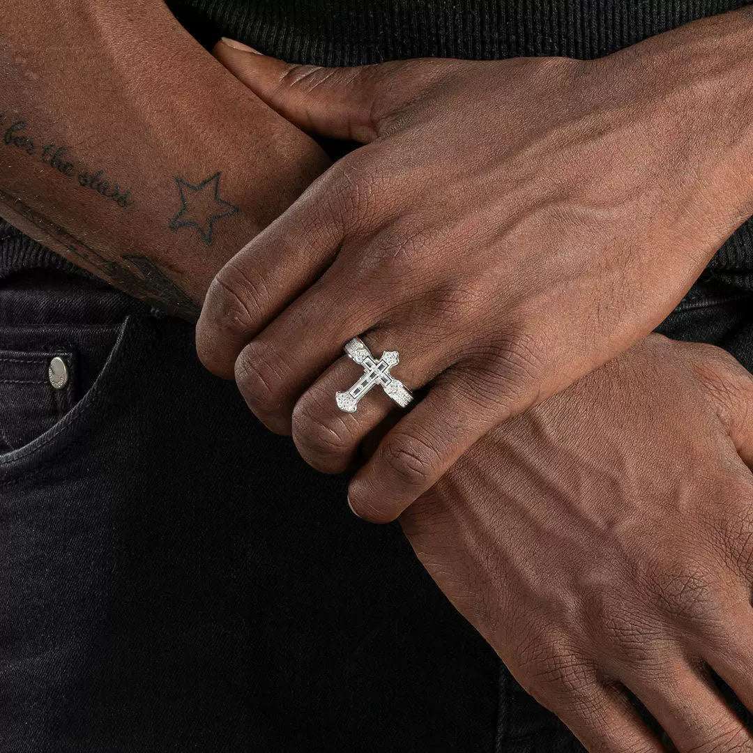 S925 Silver Moissanite Divine Ruin Ring