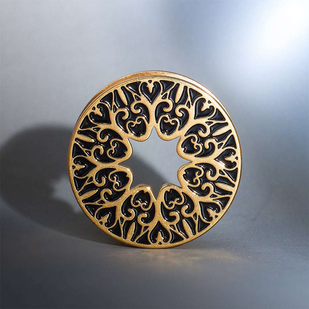 Stainless Steel Pattern Fiore Ear Piercing Ear Gauge Tunnels 2pcs