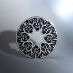Stainless Steel Pattern Fiore Ear Piercing Ear Gauge Tunnels 2pcs