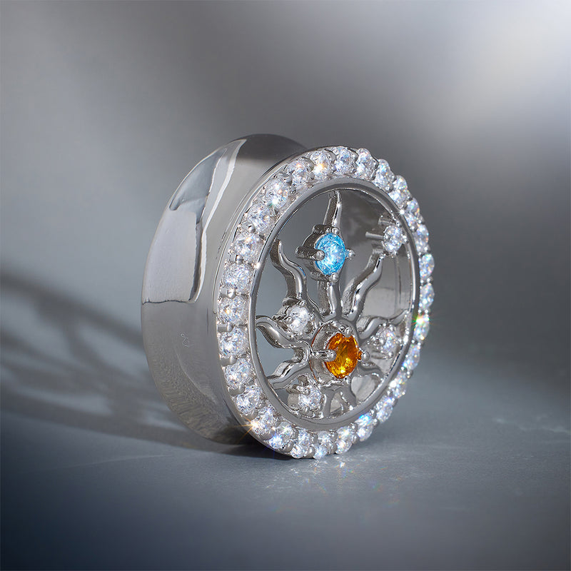 Radiance of Life Zircon 14K Ear Gauge Tunnel (2Pcs)