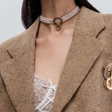 Regal Lion Pearl Gothic Choker