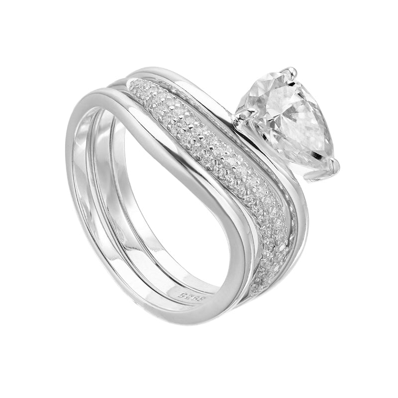 Triple Layer Gold S925 Silver 1.5 Carat Moissanite Ring