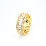 S925 Silver Moissanite Tone Baguette Ring