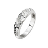 S925 Sterling Silver Eye of Horus Ring Moissanite Marquise Cut