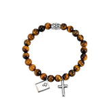 Tigerite Cross Beaded Bracelet