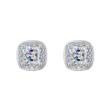 S925 Silver Sugar Cube Earrings Jewelry for Women Men