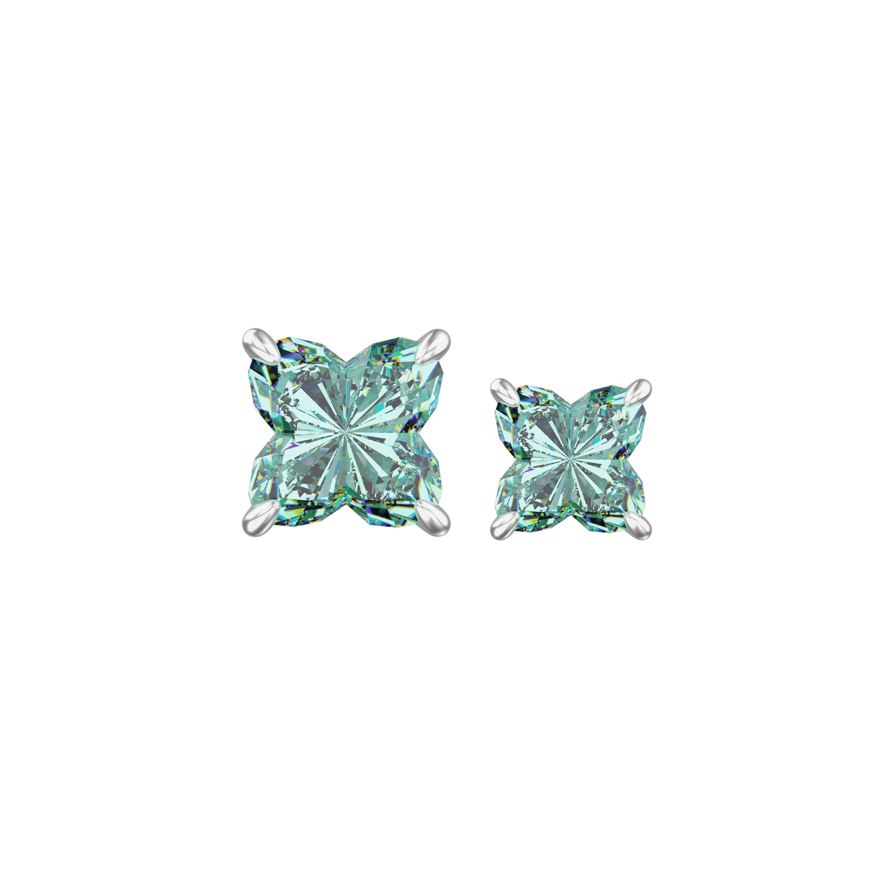 S925 Silver Lake Green Zircon Earrings Jewelry for Women Men