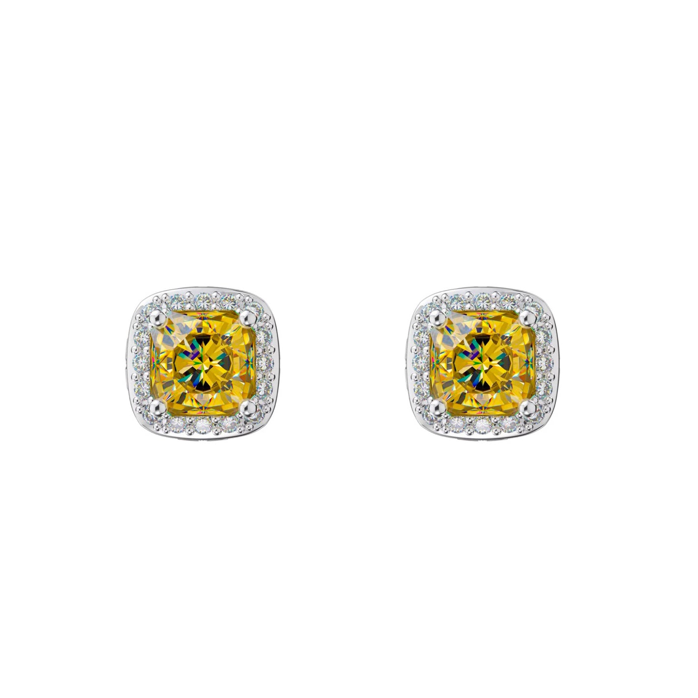 S925 Silver Sugar Cube Earrings Jewelry for Women Men