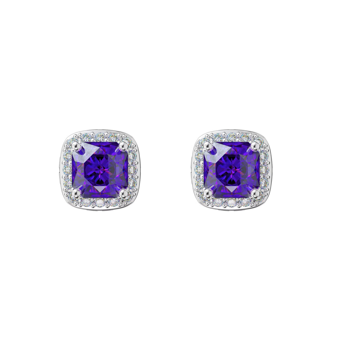 S925 Silver Sugar Cube Earrings Jewelry for Women Men