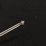 Titanium Devil Heart CZ Piercing Stud | 1PC – Blue / White / Pink / Black | Ear Nose Body Jewelry