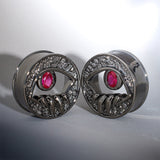 Wolframstahl Zirkon Infernal Vision Eye Ohr Tunnel (2 Stück)