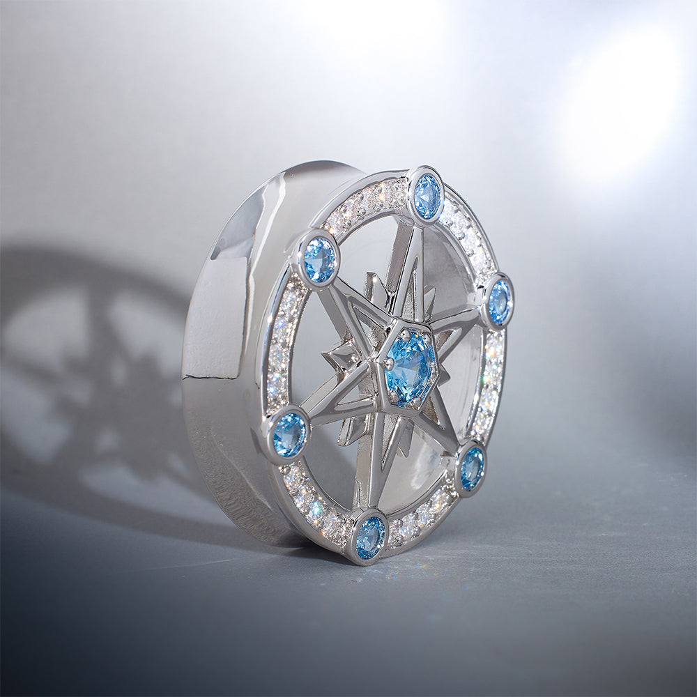 Starlight Shadow Moissanite S925 Silber Ohr Tunnel (2 Stück) 