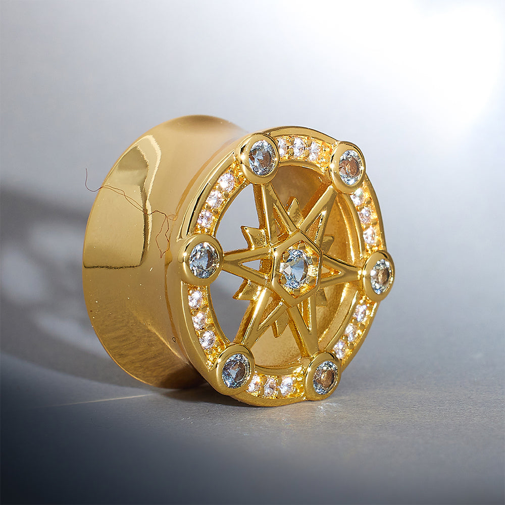Starlight Shadow Moissanite S925 Silber Ohr Tunnel (2 Stück) 