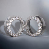 Straw Dream Moissanite S925 Silver Ear Gauge Tunnel (2Pcs)