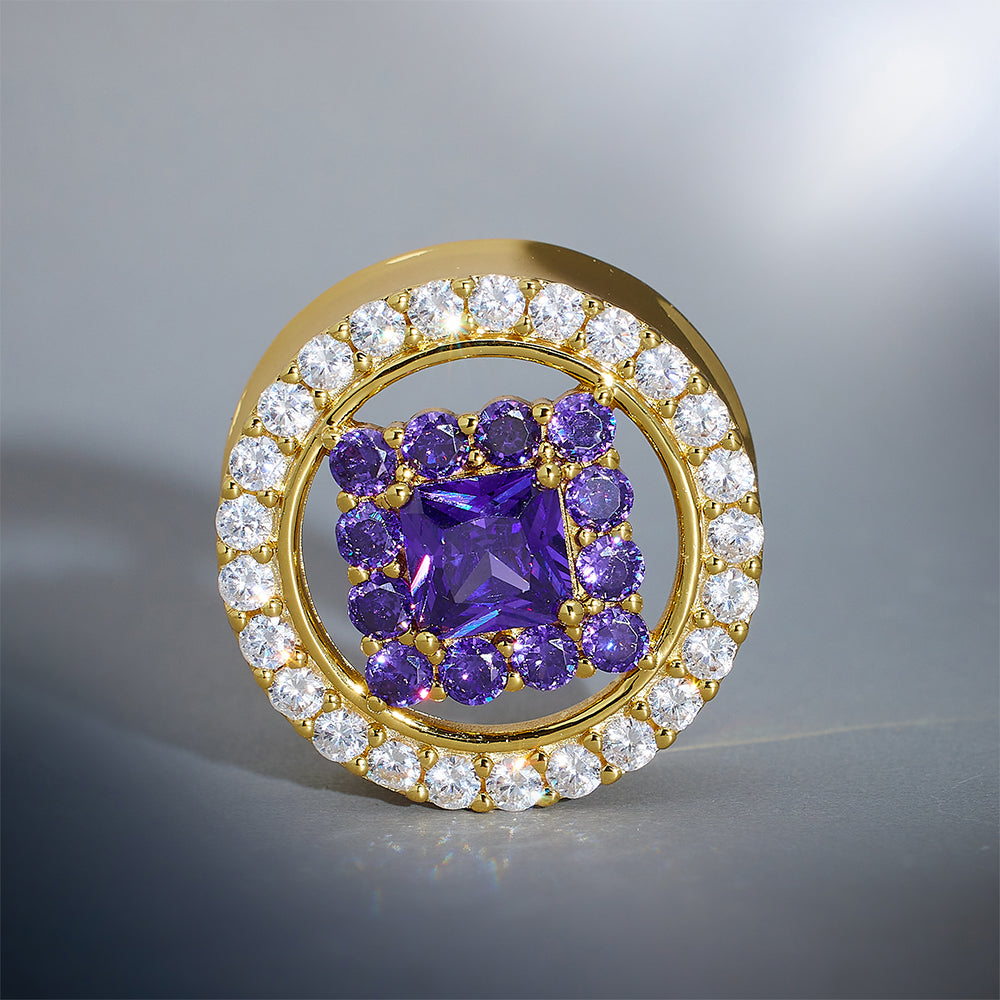 Violet Crown 14K Zircon Ear Gauge Tunnel (2Pcs)