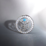 Web Blue Stone Zirkon 14K Ohr Tunnel (2 Stück) 
