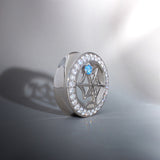 Web Blue Stone Zirkon 14K Ohr Tunnel (2 Stück) 