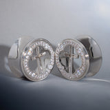 Fenster des Heiligen Lichts Moissanite S925 Silber Ohr Tunnel (2 Stück) 
