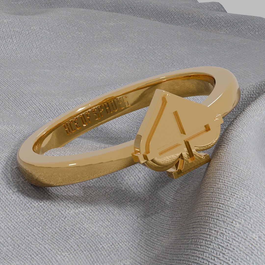 Ace of Spades Narrow Ring - AKAK BODYJEWELRY - ear - tunnel