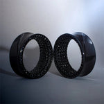 AK104058 Tungsten Steel Black Zircon Tunnel(2pcs) - AKAK BODYJEWELRY - ear - tunnel