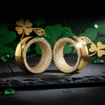 AKAK 14K Stars Shining Moissanite Ear Gauge Tunnel（2Pcs） - AKAK BODYJEWELRY - ear - tunnel