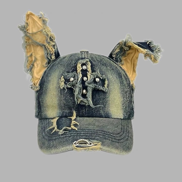 AKAK Gothic Cat Ear Denim Hat Collection - AKAK BODYJEWELRY