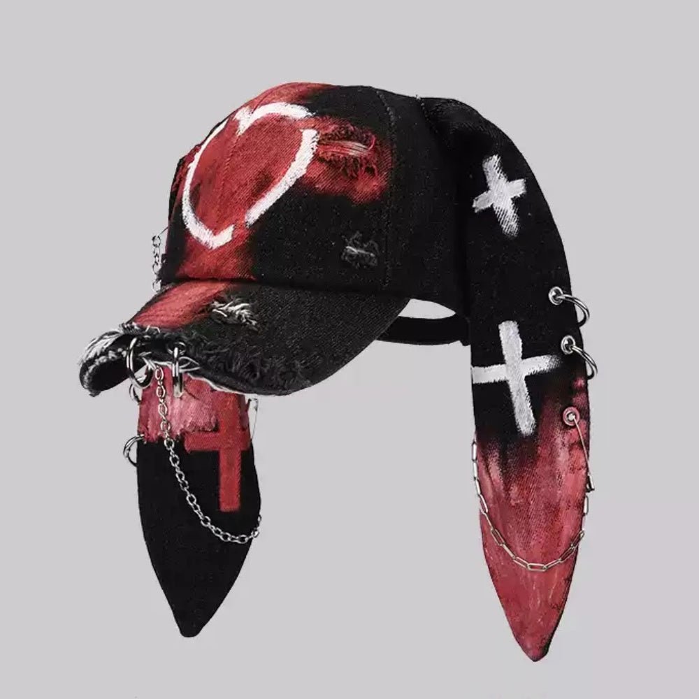 AKAK Gothic Heart Punk Ear Flap Hat - AKAK BODYJEWELRY