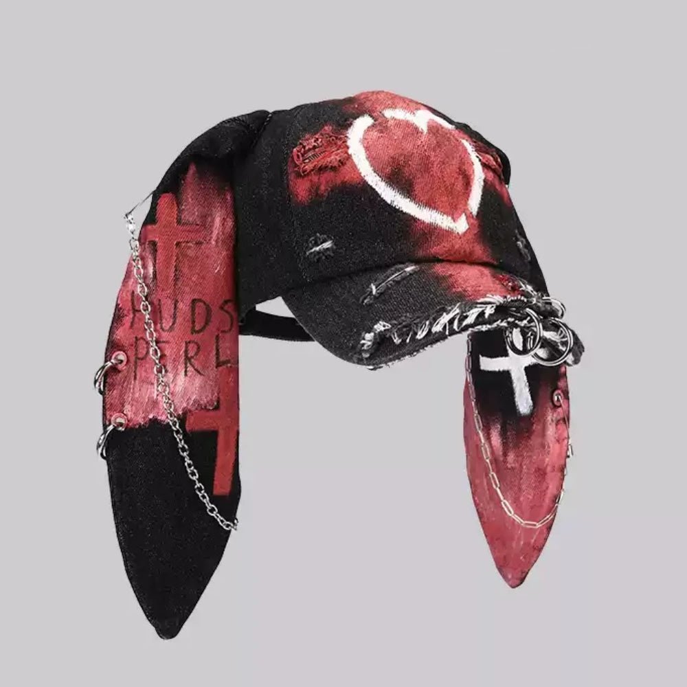 AKAK Gothic Heart Punk Ear Flap Hat - AKAK BODYJEWELRY