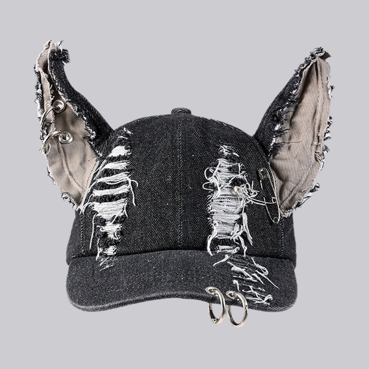AKAK Rebel Cat Ear Denim Hat - AKAK BODYJEWELRY