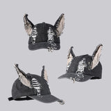 AKAK Rebel Cat Ear Denim Hat - AKAK BODYJEWELRY