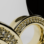 AKAK S925 Plated Luxury Moissanite Paved Ear Tunnels Plugs – Black & Gold Body Jewelry - AKAK BODYJEWELRY-ear-tunnel