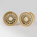 AKAK S925 Plated Pure Shining Zircon Ear Gauge Tunnel ( 2Pcs ) - AKAK BODYJEWELRY - ear - tunnel