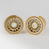 AKAK S925 Plated Pure Shining Zircon Ear Gauge Tunnel ( 2Pcs ) - AKAK BODYJEWELRY - ear - tunnel