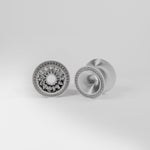 AKAK S925 Plated Pure Shining Zircon Ear Gauge Tunnel ( 2Pcs ) - AKAK BODYJEWELRY - ear - tunnel