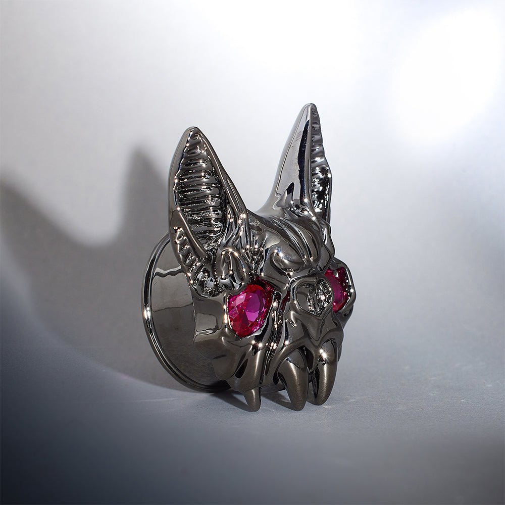 Bloody Bat Zircon Tungsten Steel Plug（2Pcs） - AKAK BODYJEWELRY - ear - tunnel