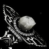 Castle Ghost Pearl Skull Ring - AKAK BODYJEWELRY - ear - tunnel