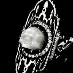 Castle Ghost Pearl Skull Ring - AKAK BODYJEWELRY - ear - tunnel