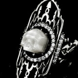 Castle Ghost Pearl Skull Ring - AKAK BODYJEWELRY - ear - tunnel