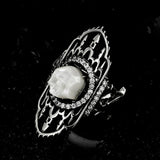 Castle Ghost Pearl Skull Ring - AKAK BODYJEWELRY - ear - tunnel