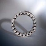 Checkerboard Moissanite 14K White Gold Tunnel(2pcs) - AKAK BODYJEWELRY - ear - tunnel