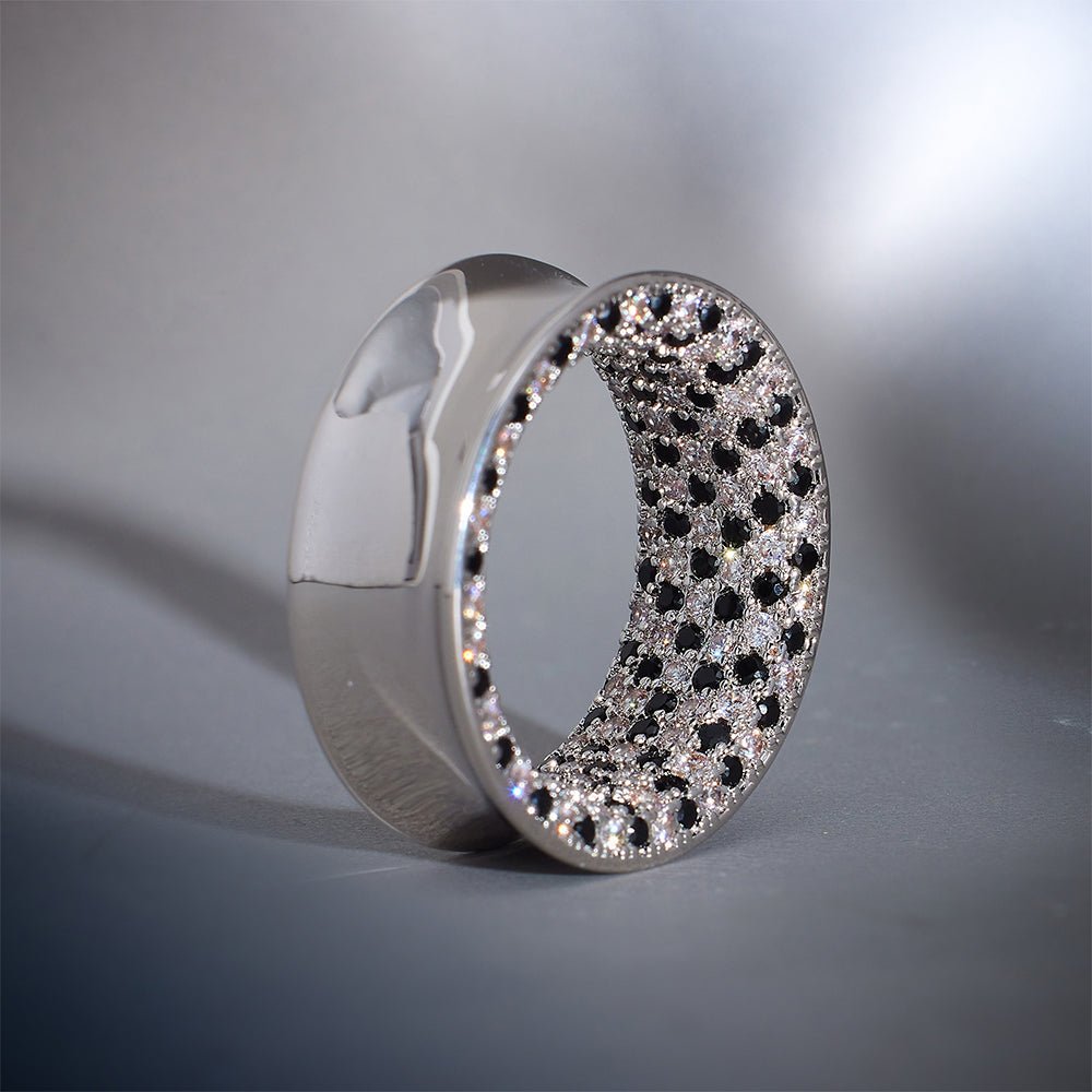 Checkerboard Moissanite 14K White Gold Tunnel(2pcs) - AKAK BODYJEWELRY - ear - tunnel