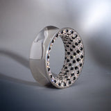 Checkerboard Moissanite 14K White Gold Tunnel(2pcs) - AKAK BODYJEWELRY - ear - tunnel